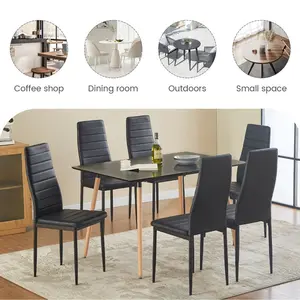 Herland Dining Chair (Set of 4) Black / Black