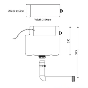 Concealed WC Toilet Cistern with Gloss Chrome Dual Flush Cable Push Button - Right Water Entry