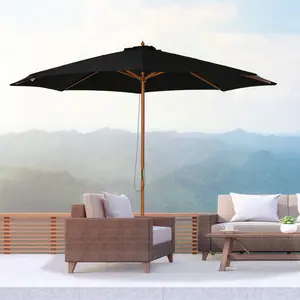 Lakewood 300cm Market Parasol Black