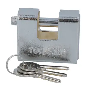 63mm Armoured Container Padlock Shutter Lock Security Solid Shed 3 Keys