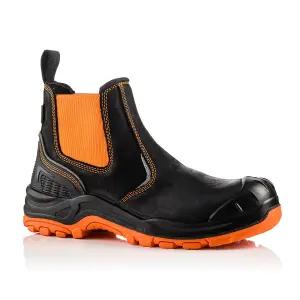 Buckbootz BUCKZVIZ Waterproof Hi-Vis Safety Dealer Work Boots Orange - Size 8