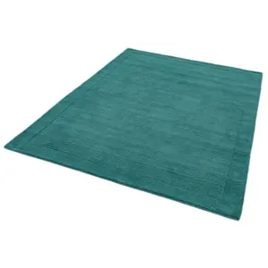 Teal Simple and Stylish Wool Handmade Modern Plain Rug for Living Room and Bedroom-120cm X 170cm