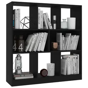 Berkfield Book Cabinet Black 97.5x29.5x100 cm Engineered Wood