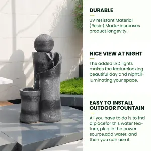 Outdoor Rockery garden Solar-Powered fountain water feature