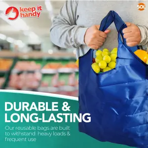 Reusable Shopping Bags Foldable in a Pouch , Foldaway Shopping Bags for Women,  Grocery Tote Bag,  Foldable Shopping Bag