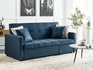 Beliani Modern Sofa Bed GLOMMA Navy Blue