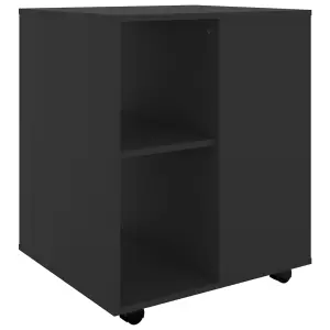 Berkfield Rolling Cabinet Black 60x53x72 cm Engineered Wood