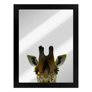 Inquisitive Creatures Giraffe Mirrored Plaque Black/Silver (One Size)