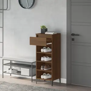 Berkfield Shoe Rack Brown Oak 40x36x105 cm Engineered Wood