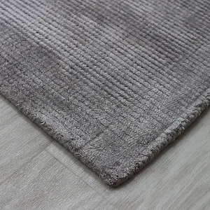 Plain Silver Modern Handmade Rug For Dining Room Bedroom & Living Room-160cm X 230cm