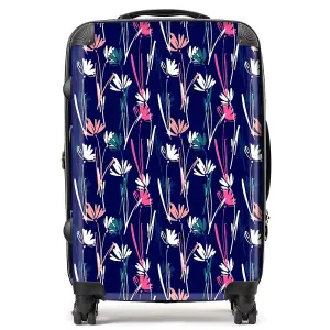 Hand Drawn Wild Flowers Suitcase - Medium