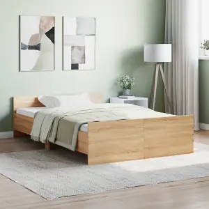 Berkfield Bed Frame with Headboard and Footboard Sonoma Oak 120x200 cm