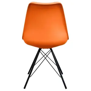 Soho Orange Plastic Dining Chair with Black Metal Legs