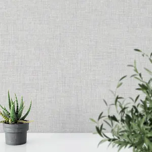 Cambric Texture Wallpaper Grey Muriva 196301