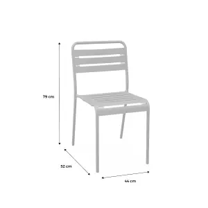 sweeek. Pair of steel garden chairs Amelia Terracotta 44x52x79 cm