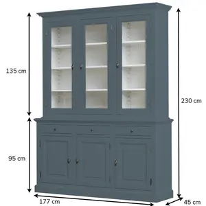 Berardina Display Cabinet Blue Grey