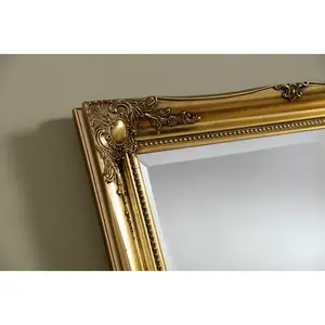 Burdette Glass Flat Wall Mirror Gold / 114 cm H x 89 cm W