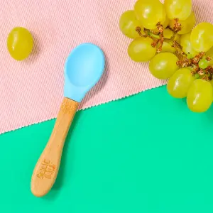 Tiny Dining - Children's Bamboo Silicone Tip Spoon - Blue