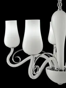 Luminosa ANGEL 5 Light Multi Arm Pendant Ceiling Light White 64x45cm