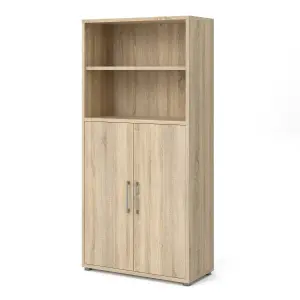 Prima Bookcase 4 Shelves with 2 Doors in Oak