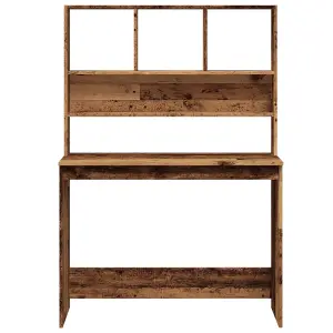 Berkfield Desk with Shelves Old Wood 102x45x148 cm Engineered Wood