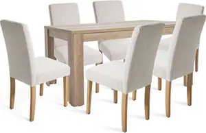 Argos Home Preston Dining Table & 6 Cream Chairs