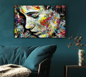 Colourful Woman Canvas Print Wall Art - Medium 20 x 32 Inches