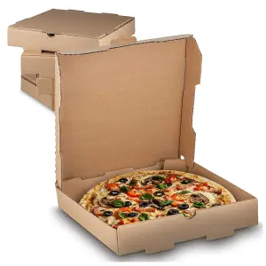 25 x Brown 9" (9.5 x 9.5 x 1.5") Cardboard Postal, Takeaways, Restaurants, Desserts & Pizza Take Out Boxes