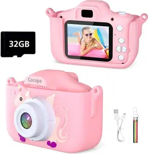 Cocopa Kids Camera Digital Camera For 3-12 Years Old Girls,1080P HD Video Camera For Kids With 32GB SD Card/2 Inch IPS Screen, Birthday Christmas