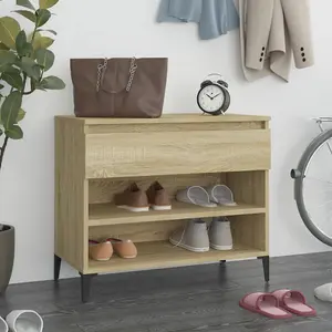 Berkfield Shoe Cabinet Sonoma Oak 70x36x60 cm Engineered Wood