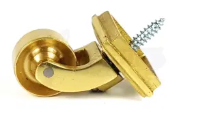 1x BRASS CASTOR & SQUARE25mm SCREW IN CASTOR  FURNITURE BEDS SOFAS CHAIRS STOOLS