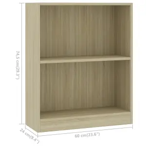 Berkfield Bookshelf Sonoma Oak 60x24x74.5 cm Engineered Wood