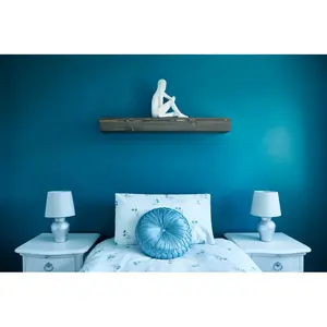 Lulger Floating Shelf with Reclaimed Wood Ebony Black / 7.5cm H x 102cm W x 14.5cm D