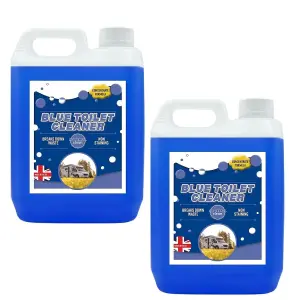 2x 5L Powerful Blue Disinfectant For Portable Toilets & Motor Homes Concentrated Formula Breaks Down Waste