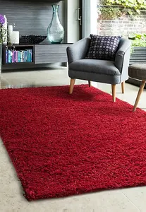 Melrose Venus Shaggy Red High Pile Medium Area Rug 120/170cm