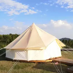 Latourreg Waterproof Sunscreen Family Tent Outdoor Exquisite Camping 5M Cotton Breathable Mongolia Camping Bell Tent Yurt Tent