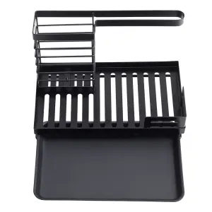 Black Stainless Steel Sink Organizer with Drain Tray