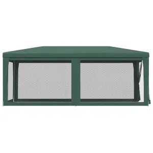 Berkfield Party Tent with 6 Mesh Sidewalls Green 3x6 m HDPE