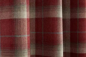 Carnoustie Red Checked Eyelet Blackout Curtains