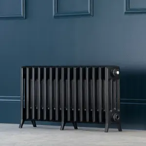 Arroll Edwardian Cast aluminium Anthracite Grey 15 Column Radiator, (W)906mm x (H)450mm