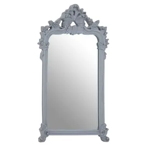 Interiors by Premier Grey Wall Mirror With Decorative Crest