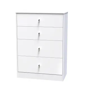 Taunton 4 Drawer Deep Chest in White Gloss (Ready Assembled)