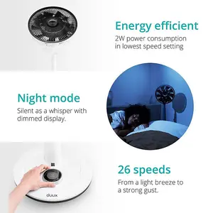 DUUX DXCF03UK Whisper quiet Fan with 26 Speeds and Remote, White