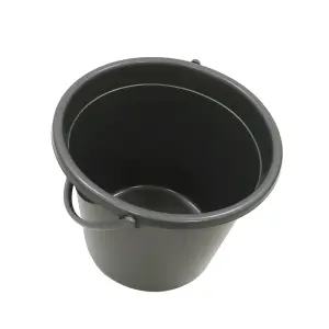 JVL 10 Litre Round  Recycled Plastic Bucket, Grey