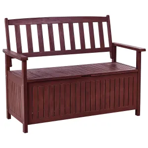 Garden Bench SOVANA with Storage Acacia Wood Dark Red