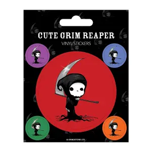 Grindstore Cute Vinyl Grim Reaper Stickers Set (Pack of 5) Multicoloured (One Size)