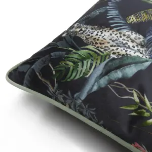 Evans Lichfield Jungle Leopard Velvet Polyester Filled Cushion