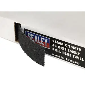 Sealey Emery Roll Blue Twill 25mm x 25m 40Grit ER252540