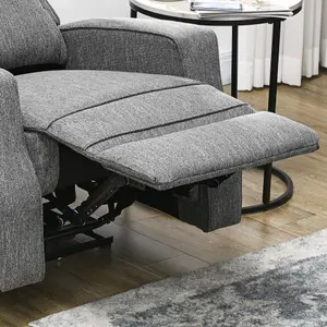 HOMCOM Electric Armchair, Fabric Recliner Chair with USB Port, Charcoal Grey