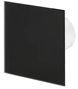 Awenta 100mm Timer Extractor Fan Matte Black Glass Front Panel TRAX Wall Ceiling Ventilation